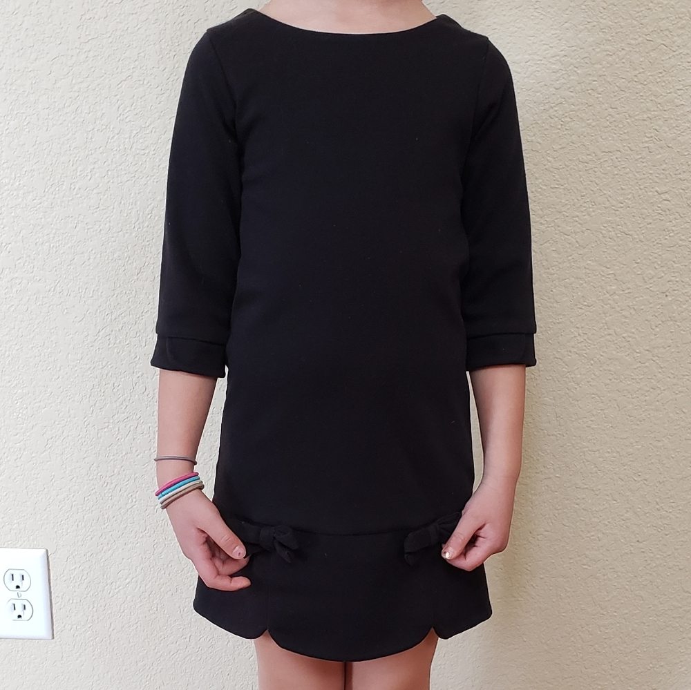 Baby Gap Black 3/4 Sleeve Bow Dress 5T